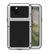 iPhone 15 Plus Hoes, Love Mei, Metalen Extreme Protection Case, Zilvergrijs