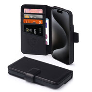 iPhone 15 Pro Hoesje - Luxe MobyDefend Wallet Bookcase - Zwart