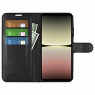 Sony Xperia 5 V Hoesje - MobyDefend Kunstleren Wallet Book Case (Sluiting Voorkant) - Zwart