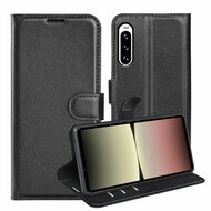 Sony Xperia 5 V Hoesje - MobyDefend Kunstleren Wallet Book Case (Sluiting Voorkant) - Zwart