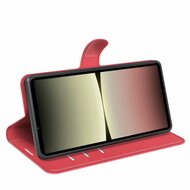 Sony Xperia 5 V Hoesje - MobyDefend Kunstleren Wallet Book Case (Sluiting Voorkant) - Rood