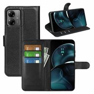 Motorola Moto G14 Hoesje - MobyDefend Kunstleren Wallet Book Case (Sluiting Voorkant) - Zwart