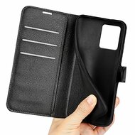 Motorola Moto G14 Hoesje - MobyDefend Kunstleren Wallet Book Case (Sluiting Voorkant) - Zwart