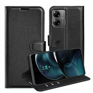 Motorola Moto G14 Hoesje - MobyDefend Kunstleren Wallet Book Case (Sluiting Voorkant) - Zwart