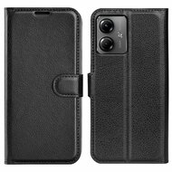 Motorola Moto G14 Hoesje - MobyDefend Kunstleren Wallet Book Case (Sluiting Voorkant) - Zwart