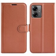 Motorola Moto G14 Hoesje - MobyDefend Kunstleren Wallet Book Case (Sluiting Voorkant) - Bruin