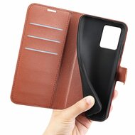 Motorola Moto G14 Hoesje - MobyDefend Kunstleren Wallet Book Case (Sluiting Voorkant) - Bruin