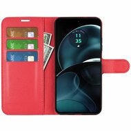 Motorola Moto G14 Hoesje, MobyDefend Kunstleren Wallet Book Case (Sluiting Voorkant), Rood