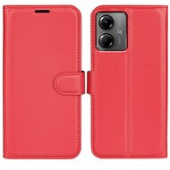 Motorola Moto G14 Hoesje, MobyDefend Kunstleren Wallet Book Case (Sluiting Voorkant), Rood