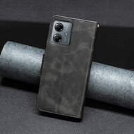 Motorola Moto G14 Hoesje - MobyDefend Wallet Book Case Met Koord - Zwart