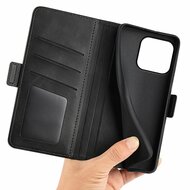iPhone 15 Hoesje - MobyDefend Luxe Wallet Book Case (Sluiting Zijkant) - Zwart