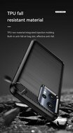 OnePlus Nord CE 2 Lite Hoesje, MobyDefend TPU Gelcase, Geborsteld Metaal + Carbonlook, Blauw