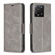 Xiaomi 13T / 13T Pro Hoesje, MobyDefend Wallet Book Case Met Koord, Grijs