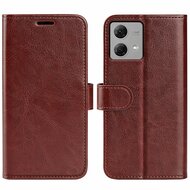 Motorola Moto G84 Hoesje, MobyDefend Wallet Book Case (Sluiting Achterkant), Bruin