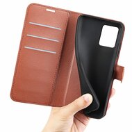 Motorola Moto G54 Hoesje, MobyDefend Kunstleren Wallet Book Case (Sluiting Voorkant), Bruin