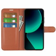 Xiaomi 13T / 13T Pro Hoesje, MobyDefend Kunstleren Wallet Book Case (Sluiting Voorkant), Bruin