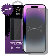 2-Pack MobyDefend iPhone 14 Pro Max Screenprotectors - Matte Privacy Glass Screensavers