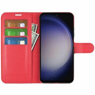 Samsung Galaxy S24 Hoesje, MobyDefend Kunstleren Wallet Book Case (Sluiting Voorkant), Rood