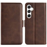 Samsung Galaxy S24 Hoesje, MobyDefend Luxe Wallet Book Case (Sluiting Zijkant), Bruin