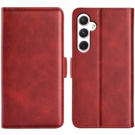 Samsung Galaxy S24 Hoesje, MobyDefend Luxe Wallet Book Case (Sluiting Zijkant), Rood