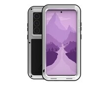 Samsung Galaxy S24 Ultra Hoes - Love Mei Metalen Case - Extreme Protection - Zilvergrijs