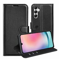 Samsung Galaxy A25 Hoesje, MobyDefend Kunstleren Wallet Book Case (Sluiting Voorkant), Zwart