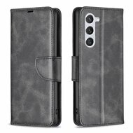 Samsung Galaxy S24 Hoesje, MobyDefend Wallet Book Case Met Koord, Zwart