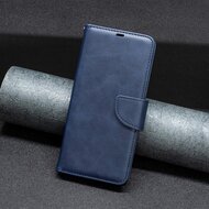 Samsung Galaxy S24 Plus (S24+) Hoesje, MobyDefend Wallet Book Case Met Koord, Blauw