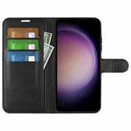 Samsung Galaxy S23 FE Hoesje, MobyDefend Kunstleren Wallet Book Case (Sluiting Voorkant), Zwart