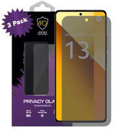 3-Pack MobyDefend Xiaomi Redmi Note 13 5G Screenprotectors - HD Privacy Glass Screensavers