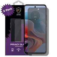 2-Pack MobyDefend Motorola Moto G34 Screenprotectors - HD Privacy Glass Screensavers