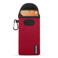Hoesje voor Xiaomi Redmi Note 13 Pro 4G - MobyDefend Neopreen Pouch Met Karabijnhaak - Insteekhoesje - Riemlus Hoesje - Rood