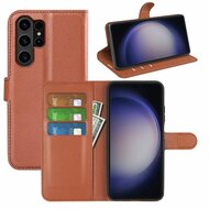 Samsung Galaxy S24 Ultra Hoesje, MobyDefend Kunstleren Wallet Book Case (Sluiting Voorkant), Bruin
