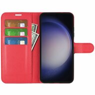 Samsung Galaxy S24 Ultra Hoesje, MobyDefend Kunstleren Wallet Book Case (Sluiting Voorkant), Rood