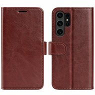 Samsung Galaxy S24 Ultra Hoesje, MobyDefend Wallet Book Case (Sluiting Achterkant), Bruin