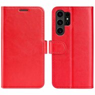 Samsung Galaxy S24 Ultra Hoesje, MobyDefend Wallet Book Case (Sluiting Achterkant), Rood