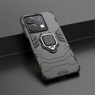 Xiaomi Redmi Note 13 5G Hoesje - MobyDefend Dubbelgelaagde Pantsercase Met Standaard - Zwart
