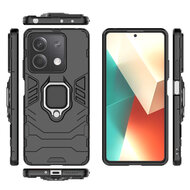 Xiaomi Redmi Note 13 5G Hoesje - MobyDefend Dubbelgelaagde Pantsercase Met Standaard - Zwart