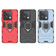 Xiaomi Redmi Note 13 5G Hoesje - MobyDefend Dubbelgelaagde Pantsercase Met Standaard - Zwart