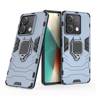 Xiaomi Redmi Note 13 5G Hoesje, MobyDefend Dubbelgelaagde Pantsercase Met Standaard, Blauw