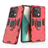 Xiaomi Redmi Note 13 5G Hoesje, MobyDefend Dubbelgelaagde Pantsercase Met Standaard, Rood