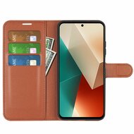 Xiaomi Redmi Note 13 5G Hoesje, MobyDefend Kunstleren Wallet Book Case (Sluiting Voorkant), Bruin
