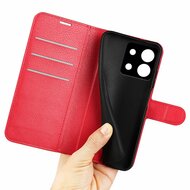 Xiaomi Redmi Note 13 5G Hoesje - MobyDefend Kunstleren Wallet Book Case (Sluiting Voorkant) - Rood