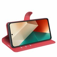 Xiaomi Redmi Note 13 5G Hoesje - MobyDefend Kunstleren Wallet Book Case (Sluiting Voorkant) - Rood