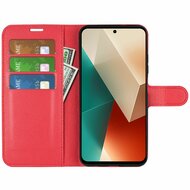 Xiaomi Redmi Note 13 5G Hoesje - MobyDefend Kunstleren Wallet Book Case (Sluiting Voorkant) - Rood