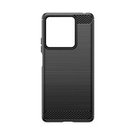 Xiaomi Redmi Note 13 5G Hoesje, MobyDefend TPU Gelcase, Geborsteld Metaal + Carbonlook, Zwart