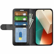 Xiaomi Redmi Note 13 5G Hoesje, MobyDefend Wallet Book Case (Sluiting Achterkant), Zwart