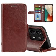 Xiaomi Redmi Note 13 5G Hoesje, MobyDefend Wallet Book Case (Sluiting Achterkant), Bruin