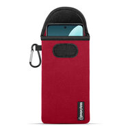 Hoesje voor OnePlus Nord N30 SE - MobyDefend Neopreen Pouch Met Karabijnhaak - Insteekhoesje - Riemlus Hoesje - Rood
