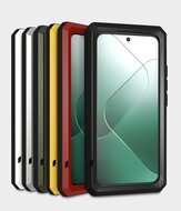 Xiaomi 14 Hoes, Love Mei, Metalen Extreme Protection Case, Zilvergrijs